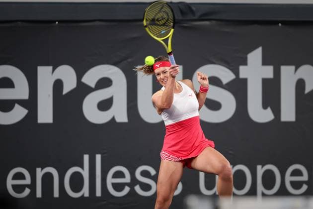 TENNIS - WTA, Tennis Damen Upper Austria Ladies Linz LINZ,AUSTRIA,07.FEB.23 - TENNIS - WTA Tour, Upper Austria Ladies Linz. Image shows Dalma Galfi (HUN).  GEPAxpictures xManfredxBinder