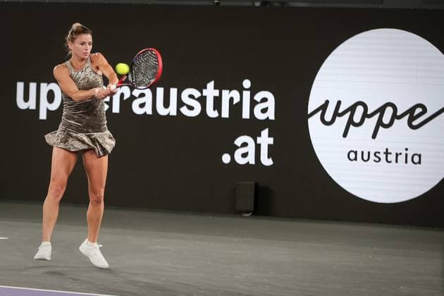 TENNIS - WTA, Tennis Damen Upper Austria Ladies Linz LINZ,AUSTRIA,07.FEB.23 - TENNIS - WTA Tour, Upper Austria Ladies Linz. Image shows Camila Giorgi (ITA).  GEPAxpictures xManfredxBinder