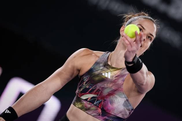 TENNIS - WTA, Tennis Damen Upper Austria Ladies Linz LINZ,AUSTRIA,07.FEB.23 - TENNIS - WTA Tour, Upper Austria Ladies Linz. Image shows Maria Sakkari (GRE).  GEPAxpictures xManfredxBinder