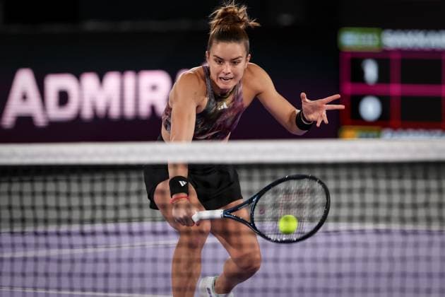 TENNIS - WTA, Tennis Damen Upper Austria Ladies Linz LINZ,AUSTRIA,07.FEB.23 - TENNIS - WTA Tour, Upper Austria Ladies Linz. Image shows Maria Sakkari (GRE).  GEPAxpictures xManfredxBinder