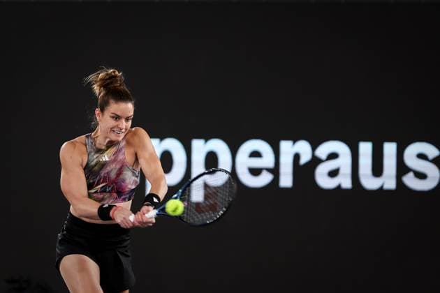 TENNIS - WTA, Tennis Damen Upper Austria Ladies Linz LINZ,AUSTRIA,07.FEB.23 - TENNIS - WTA Tour, Upper Austria Ladies Linz. Image shows Maria Sakkari (GRE).  GEPAxpictures xManfredxBinder
