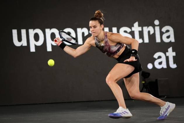 TENNIS - WTA, Tennis Damen Upper Austria Ladies Linz LINZ,AUSTRIA,07.FEB.23 - TENNIS - WTA Tour, Upper Austria Ladies Linz. Image shows Maria Sakkari (GRE).  GEPAxpictures xManfredxBinder