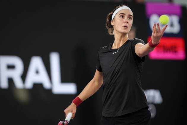 TENNIS - WTA, Tennis Damen Upper Austria Ladies Linz LINZ,AUSTRIA,08.FEB.23 - TENNIS - WTA Tour, Upper Austria Ladies Linz. Image shows Anhelina Kalinina (UKR).  GEPAxpictures xManfredxBinder