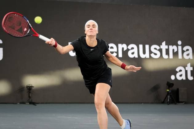 TENNIS - WTA, Tennis Damen Upper Austria Ladies Linz LINZ,AUSTRIA,08.FEB.23 - TENNIS - WTA Tour, Upper Austria Ladies Linz. Image shows Anhelina Kalinina (UKR).  GEPAxpictures xManfredxBinder