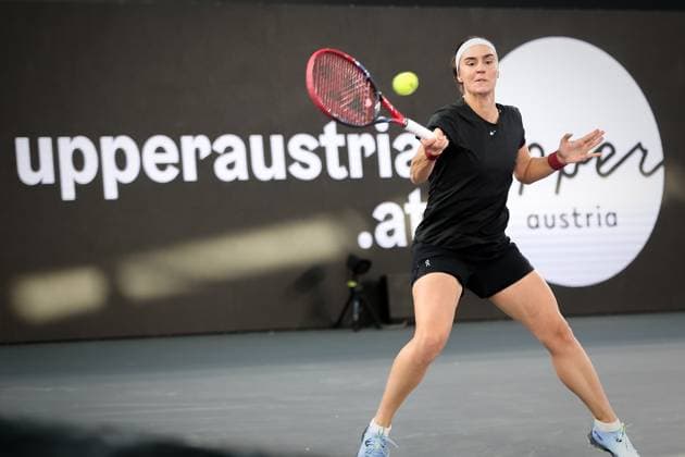 TENNIS - WTA, Tennis Damen Upper Austria Ladies Linz LINZ,AUSTRIA,08.FEB.23 - TENNIS - WTA Tour, Upper Austria Ladies Linz. Image shows Anhelina Kalinina (UKR).  GEPAxpictures xManfredxBinder