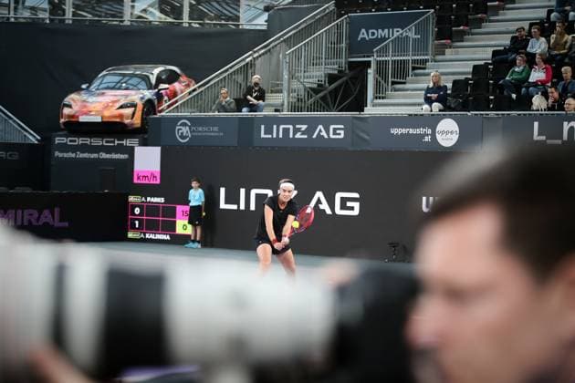 TENNIS - WTA, Tennis Damen Upper Austria Ladies Linz LINZ,AUSTRIA,08.FEB.23 - TENNIS - WTA Tour, Upper Austria Ladies Linz. Image shows Anhelina Kalinina (UKR).  GEPAxpictures xManfredxBinder