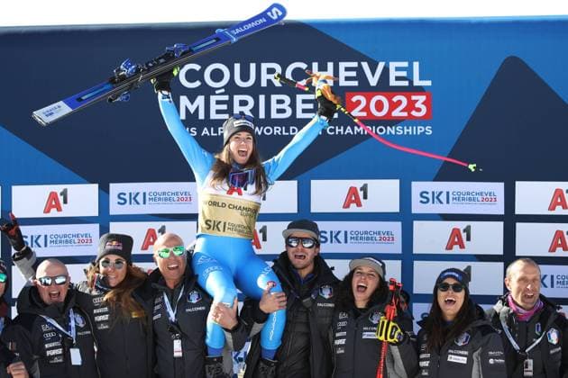 Bilder des Jahres 2023, Sport 02 Februar Sport Themen der Woche KW06 Sport Bilder des Tages ALPINE SKIING - FIS Ski WC Courchevel Meribel MERIBEL,FRANCE,08.FEB.23 - ALPINE SKIING - FIS Alpine World Ski Championships, Super G, ladies. Image shows Marta Bassino (ITA).  GEPAxpictures xMathiasxMandl