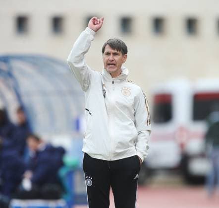 Coach Michael Prus GER Sport Football international match, UEFA Development Tournament in Altura, Portugal season 22 23 Germany vs France , U16 national team, 08 02 2023