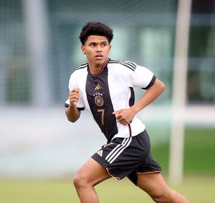 Tiago Poller GER sports football international match, UEFA Development Tournament in Altura, Portugal season 22 23 Germany vs France , U16 national team, 08 02 2023