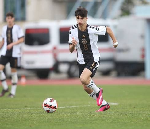 Adin Licina GER sports football international match, UEFA Development Tournament in Altura, Portugal season 22 23 Germany vs France , U16 national team, 08 02 2023