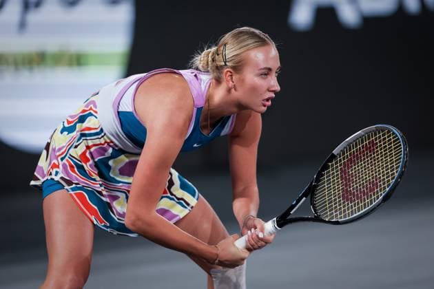 TENNIS - WTA, Tennis Damen Upper Austria Ladies Linz LINZ,AUSTRIA,08.FEB.23 - TENNIS - WTA Tour, Upper Austria Ladies Linz. Image shows Anastasia Potapova (RUS).  GEPAxpictures xManfredxBinder