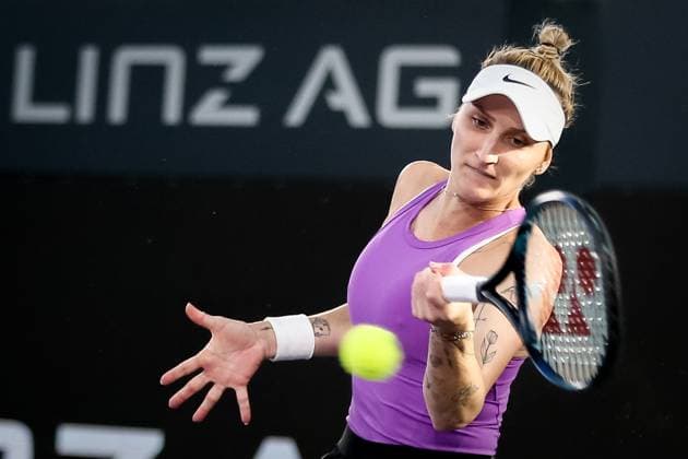 TENNIS - WTA, Tennis Damen Upper Austria Ladies Linz LINZ,AUSTRIA,10.FEB.23 - TENNIS - WTA Tour, Upper Austria Ladies Linz. Image shows Marketa Vondrousova (CZE).  GEPAxpictures xManfredxBinder