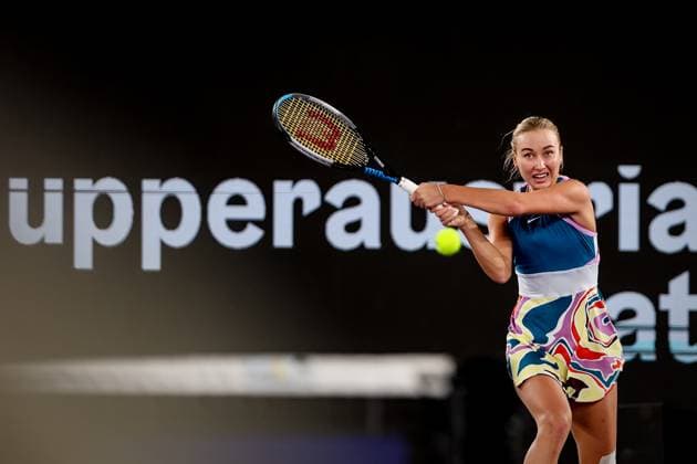 TENNIS - WTA, Tennis Damen Upper Austria Ladies Linz LINZ,AUSTRIA,10.FEB.23 - TENNIS - WTA Tour, Upper Austria Ladies Linz. Image shows Anastasia Potapova (RUS)  GEPAxpictures xManfredxBinder