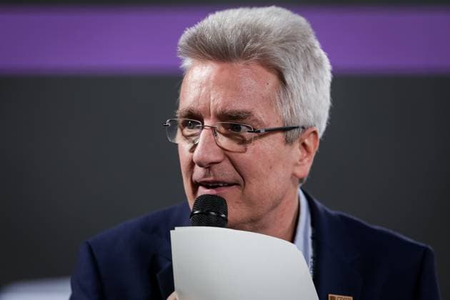 TENNIS - WTA, Tennis Damen Upper Austria Ladies Linz LINZ,AUSTRIA,10.FEB.23 - TENNIS - WTA Tour, Upper Austria Ladies Linz. Image shows speaker Erwin Gruber.  GEPAxpictures xManfredxBinder