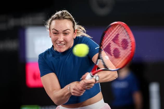 TENNIS - WTA, Tennis Damen Upper Austria Ladies Linz LINZ,AUSTRIA,10.FEB.23 - TENNIS - WTA Tour, Upper Austria Ladies Linz. Image shows Donna Vekic (CRO).  GEPAxpictures xManfredxBinder