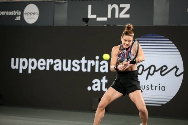 TENNIS - WTA, Tennis Damen Upper Austria Ladies Linz LINZ,AUSTRIA,10.FEB.23 - TENNIS - WTA Tour, Upper Austria Ladies Linz. Image shows Maria Sakkari (GRE).  GEPAxpictures xManfredxBinder