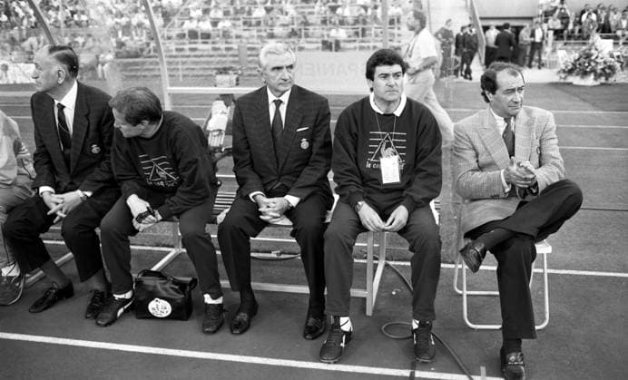 17 06 88 Germany Spain Germany, Munich, 17 06 1988, football, European Championship EM 1988 in Germany, Germany Spain 2 0 3 v l Miguel Munoz coach Spain