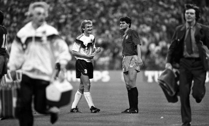 17 06 88 Germany Spain Germany, Munich, 17 06 1988, Football, European Championship EM 1988 in Germany, Germany Spain 2 0 v l Rudi Völler Germany , Michael Gonzales Spain