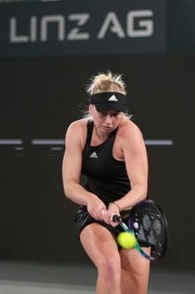 TENNIS - WTA, Tennis Damen Upper Austria Ladies Linz LINZ,AUSTRIA,10.FEB.23 - TENNIS - WTA Tour, Upper Austria Ladies Linz. Image shows Clara Tauson (DEN).  GEPAxpictures xManfredxBinder