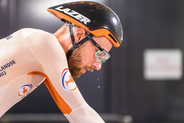 European Track Cycling Championships 2023 10 02 2023 Jan Willem VAN SCHIP Netherlands warms up at the European Track Cycling Championships 2023 in Grenchen, Switzerland, on Friday, February 10, 2023 Copyright: xBEAUTIFULxSPORTS OlafxRellischx