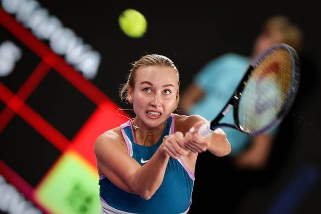 TENNIS - WTA, Tennis Damen Upper Austria Ladies Linz LINZ,AUSTRIA,11.FEB.23 - TENNIS - WTA Tour, Upper Austria Ladies Linz. Image shows Anastasia Potapova (RUS).  GEPAxpictures xManfredxBinder