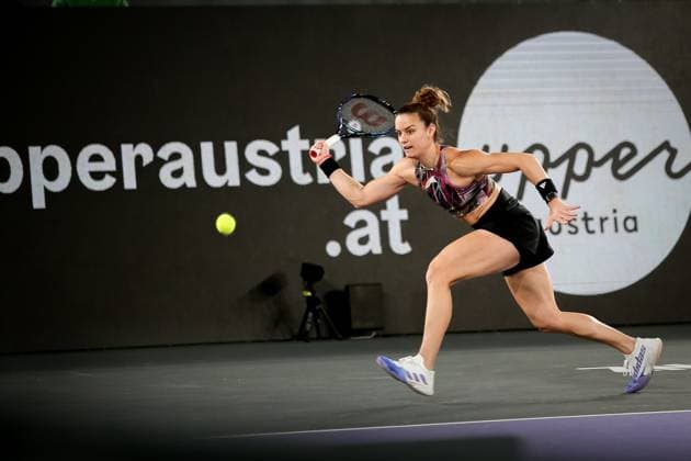 TENNIS - WTA, Tennis Damen Upper Austria Ladies Linz LINZ,AUSTRIA,11.FEB.23 - TENNIS - WTA Tour, Upper Austria Ladies Linz. Image shows Maria Sakkari (GRE).  GEPAxpictures xManfredxBinder