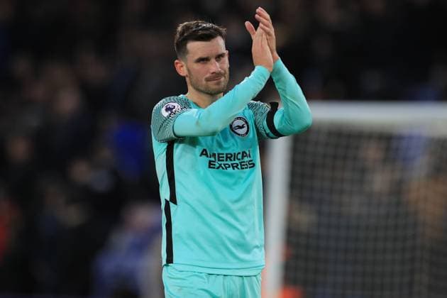 Pascal Groß of Brighton & Hove Albion applauds fans at full time during the Premier League match between Crystal Palace and Brighton and Hove Albion at Selhurst Park, London, England on 11 February 2023. Copyright: xCarltonxMyriex 35630112
