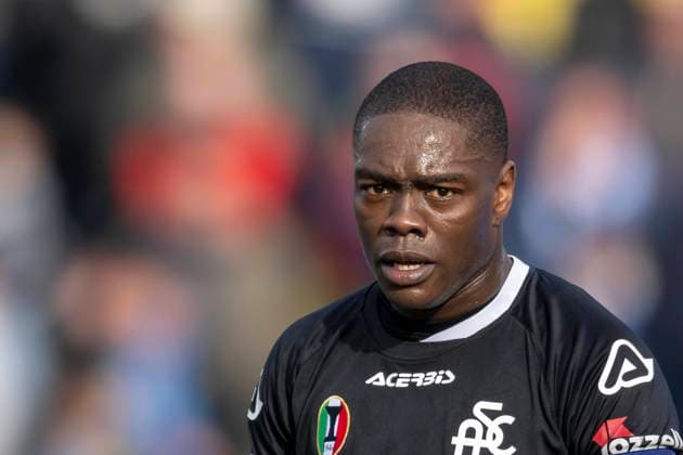 Emmanuel Gyasi (Spezia) during the Italian Serie A match between Empoli 2-2 Spezia at Carlo Castellani Stadium on February 11, 2023 in Empoli, Italy. Noxthirdxpartyxsales  (210535223)
