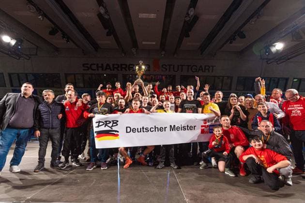 Bilder des Jahres 2023, Sport 02 Februar Sport Themen der Woche KW06 Ringen Bundesliga Finale ASV Schorndorf vs. ASV Mainz 88 Deutscher Meister ASV Mainz 88 Stuttgart Germany *** Wrestling Bundesliga Final ASV Schorndorf vs ASV Mainz 88 German Champion ASV Mainz 88 Stuttgart Germany Copyright: xUnitedxWorldxWrestlingx xKadirxCaliskanx cal
