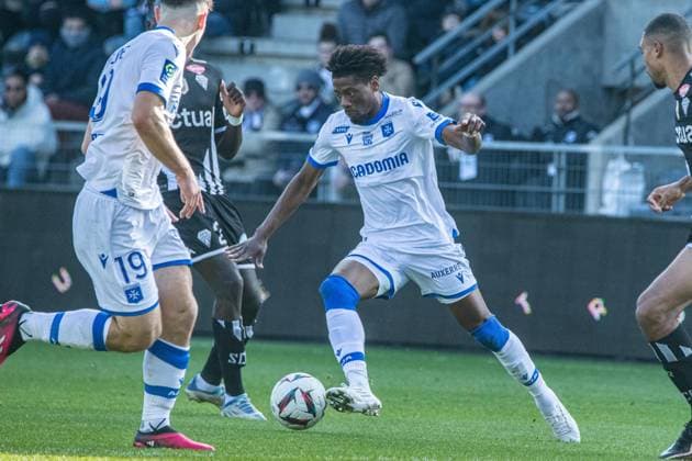 Nuno Da Costa (AJ Auxerre) FOOTBALL : Angers SCO vs AJ Auxerre - Ligue 1 - Journee 23 - 12 02 2023 BaptisteAutissier Panoramic 