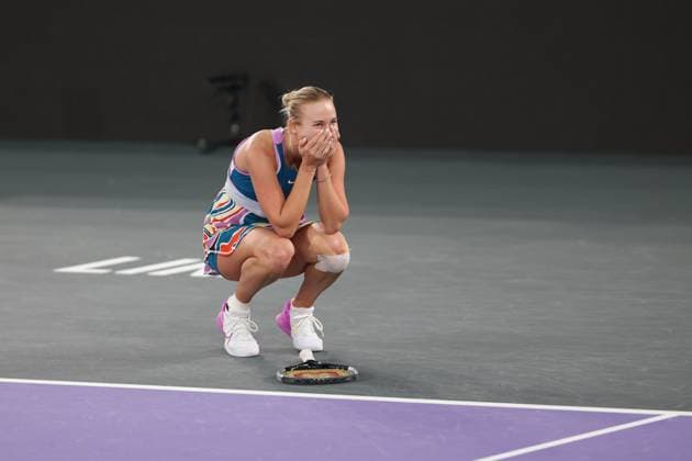 TENNIS - WTA, Tennis Damen Upper Austria Ladies Linz LINZ,AUSTRIA,12.FEB.23 - TENNIS - WTA Tour, Upper Austria Ladies Linz. Image shows Anastasia Potapova (RUS).  GEPAxpictures xManfredxBinder
