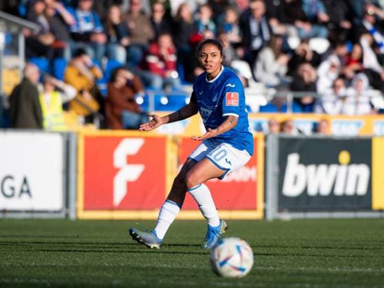 Gia Corley TSG Hoffenheim, 10 on the ball, GER, TSG 1899 Hoffenheim vs 1 FC Koeln, Football Flyeralarm Womens Bundesliga, 12 Matchday, Season 2022 2023, 12 02 2023 GER, TSG 1899 Hoffenheim vs 1 FC Koeln, Football Flyeralarm Womens Bundesliga, 12 Matchday, Season 2022 2023, 12 02 2023 Hoffenheim Copyright: xEibner Memmlerx EP_MMR