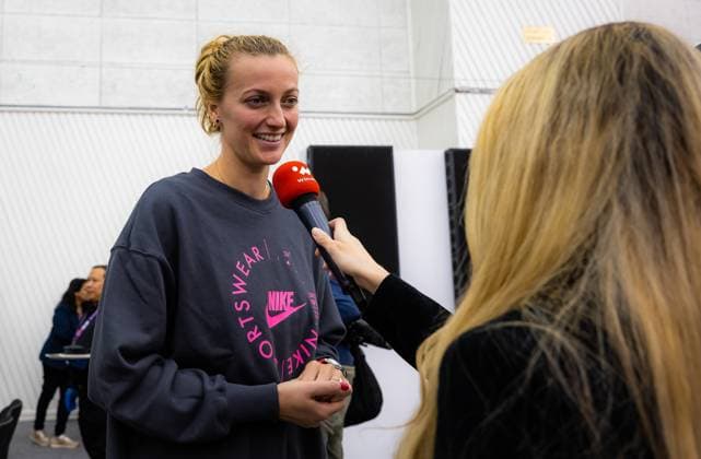 February 12, 2023, DOHA, QATAR: Petra Kvitova of the Czech Republic during the draw ceremony of the 2023 Qatar Totalenergies Open WTA, Tennis Damen 500 tennis tournament DOHA QATAR - ZUMAa181 20230212_zaa_a181_065 Copyright: xRobxPrangex