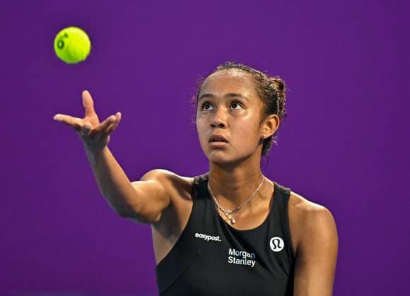 WTA, Tennis Damen Qatar TotalEnergies Open 2023 Leylah Fernandez of Canada in action during her 2nd round Qualifying match against Dayana Yastremska of Ukraine at the WTA Qatar TotalEnergies Open tennis tournament at the Khalifa International Tennis Complex in Doha, Qatar, 12 February 2023 DOHA Qatar  Copyright: xNoushadxThekkayilx originalFilename:varittyakkal-qatartot230212_np7IZ.jpg