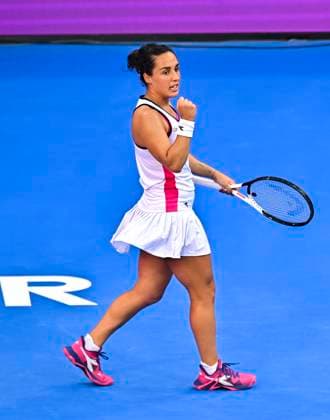 WTA, Tennis Damen Qatar TotalEnergies Open 2023 Martina Trevisan of Italy react against Karolina Muchova of Czech Republic at the WTA Qatar TotalEnergies Open tennis tournament at the Khalifa International Tennis Complex in Doha, Qatar, 13 February 2023 DOHA Qatar  Copyright: xNoushadxThekkayilx originalFilename:varittyakkal-wtaqatar230213_npvGv.jpg