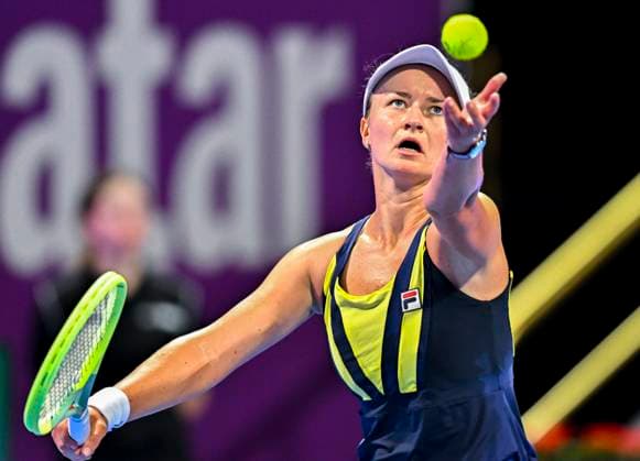 WTA, Tennis Damen Qatar TotalEnergies Open 2023 Barbora Krejcikova of Czech Republic in action against Veronika Kudermetova of Russia at the WTA Qatar TotalEnergies Open tennis tournament at the Khalifa International Tennis Complex in Doha, Qatar, 13 February 2023 DOHA Qatar  Copyright: xNoushadxThekkayilx originalFilename:varittyakkal-wtaqatar230213_npLbH.jpg