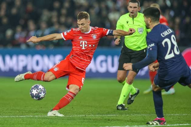 14 02 2023, football, 2022 2023 season, champions league, round of 16, Paris SG FC Bayern Munich, Joshua Kimmich FC Bayern Munich Paris Parc des Princes France xRHR PHOTO TRx Copyright: TimxRehbein RHR-FOTOx RHR-FOTO TR