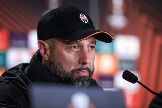 15.02.2023 Warszawa Pilka nozna UEFA Liga Europy 2022 2023 Konferencja prasowa Szachtara Donieck N z trener Igor Jovicevic Foto Adam Starszynski PressFocus 15.02.2023 Warsaw Football UEFA Europa League 2022 2023, Shakhtar Donetsk press conference, PK, Pressekonferenz trener Igor Jovicevic Credit Adam Starszynski PressFocus NEWSPIX.PL --- Newspix.pl  20230215PF_AS022