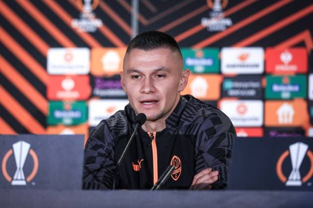 15.02.2023 Warszawa Pilka nozna UEFA Liga Europy 2022 2023 Konferencja prasowa Szachtara Donieck N z Oleksandr Zubkov Foto Adam Starszynski PressFocus 15.02.2023 Warsaw Football UEFA Europa League 2022 2023, Shakhtar Donetsk press conference, PK, Pressekonferenz Oleksandr Zubkov Credit Adam Starszynski PressFocus NEWSPIX.PL --- Newspix.pl  20230215PF_AS039