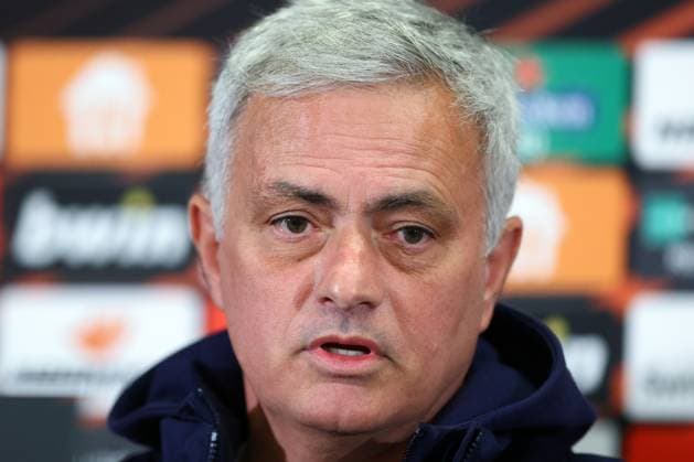 SOCCER - UEFA EL, RBS vs Roma SALZBURG,AUSTRIA,15.FEB.23 - SOCCER - UEFA Europa League, play off, Red Bull Salzburg vs AS Roma, preview, press conference, PK, Pressekonferenz Roma. Image shows head coach Jose Maurinho (Roma).  GEPAxpictures xDavidxGeieregger