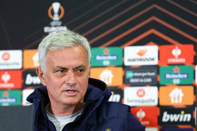 SOCCER - UEFA EL, RBS vs Roma SALZBURG,AUSTRIA,15.FEB.23 - SOCCER - UEFA Europa League, play off, Red Bull Salzburg vs AS Roma, preview, press conference, PK, Pressekonferenz Roma. Image shows head coach Jose Maurinho (Roma).  GEPAxpictures xDavidxGeieregger
