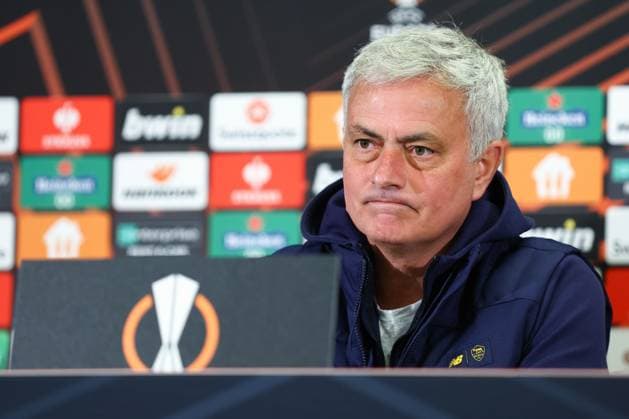 SOCCER - UEFA EL, RBS vs Roma SALZBURG,AUSTRIA,15.FEB.23 - SOCCER - UEFA Europa League, play off, Red Bull Salzburg vs AS Roma, preview, press conference, PK, Pressekonferenz Roma. Image shows head coach Jose Maurinho (Roma).  GEPAxpictures xDavidxGeieregger