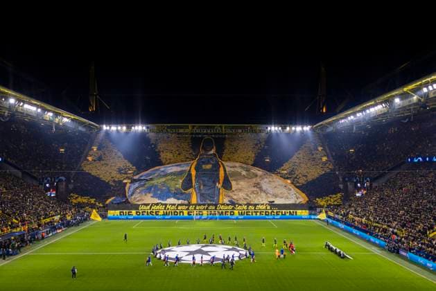 Dortmund, Germany 15th Feb, 2023 Choreo BVB Borussia Dortmund FC Chelsea London 15 02 2023