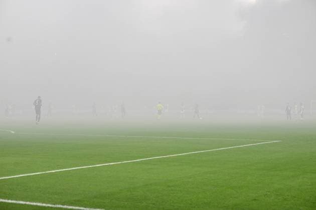 Football, men, season 2022 2023, Europa League Play Offs to the round of 16, first leg , Ajax Amsterdam 1 FC Union Berlin, Dense fog due to pyrotechnics, Bengalos , 16 02 2023, Copyright: xMatthiasxKochx