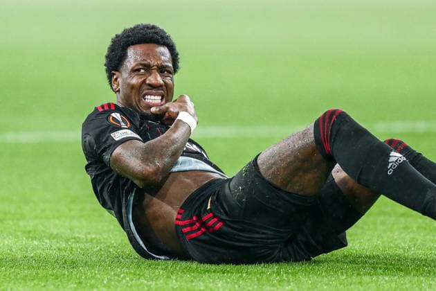 Sheraldo Becker FC Union Berlin, 27 dissatisfied, disappointed disappointed, NL, Ajax Amsterdam vs FC Union Berlin, UEFA Europa League Play Offs, first leg, season 2022 2023, 16 02 2023, NL, Ajax Amsterdam vs FC Union Berlin, UEFA Europa League Play Offs, first leg, season 2022 2023, 16 02 2023, Photo Eibner Pressefoto Gabriel Boia Amsterdam Copyright: xEibner-Pressefoto GabrielxBoiax EP_EER