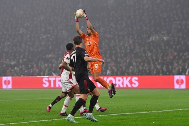 AMSTERDAM, 16-02-2023 , JohanCruyff Arena, season 2022 2023 , Europa League match between Ajax and Union Berlin,Ajax player Geronimo Rulli during the match Ajax - Union Berlin Ajax - Union Berlin  x19917512x Copyright: