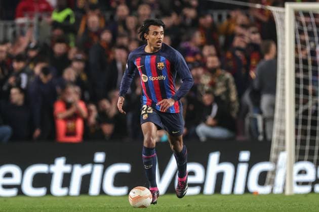 UEFA Europa League Knockout Round Play-Offs Barcelona v Manchester United, ManU Jules KoundÃ 23 of Barcelona in action during the game during the UEFA Europa League Knockout Round Play-Offs Barcelona vs Manchester United at Spotify Camp Nou, Barcelona, Spain, 16th February 2023 (Photo by Mark Cosgrove News Images) Barcelona Camp Nou Catalonia Spain Copyright: xMarkxCosgrove NewsxImagesx