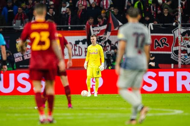 SOCCER - UEFA EL, RBS vs Roma SALZBURG,AUSTRIA,16.FEB.23 - SOCCER - UEFA Europa League, play off, Red Bull Salzburg vs AS Roma. Image shows Philipp Koehn (RBS).  GEPAxpictures xGintarexKarpaviciute