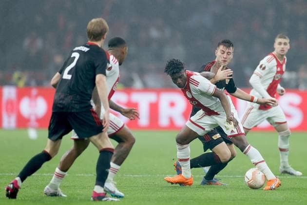 AMSTERDAM, 16-02-2023 , JohanCruyff Arena, season 2022 2023 , Europa League match between Ajax and Union Berlin, Ajax player Mohammed Kudus during the match Ajax - Union Berlin Ajax - Union Berlin  x19917692x Copyright:
