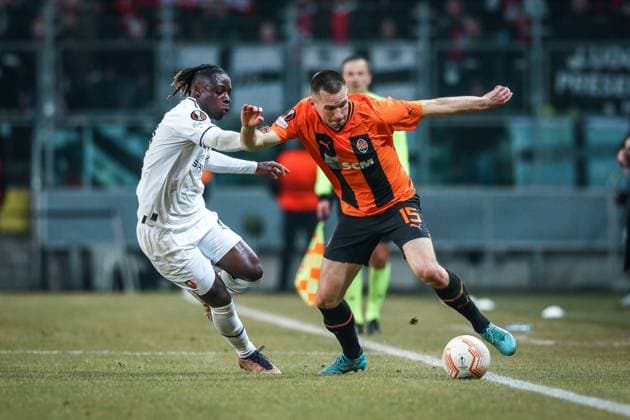 16.02.2023 Warszawa Pilka nozna UEFA Liga Europy 2022 2023, 1 16 finalu Szachtar Donieck - Stade Rennes FC N z Bogdan Mykhaylichenko Foto Adam Starszynski PressFocus 16.02.2023 Warsaw Football UEFA Europa League 2022 2023, round 1 of 16 Shakhtar Donetsk - Stade Rennes FC Bogdan Mykhaylichenko Credit Adam Starszynski PressFocus NEWSPIX.PL --- Newspix.pl  20230216PF_AS076
